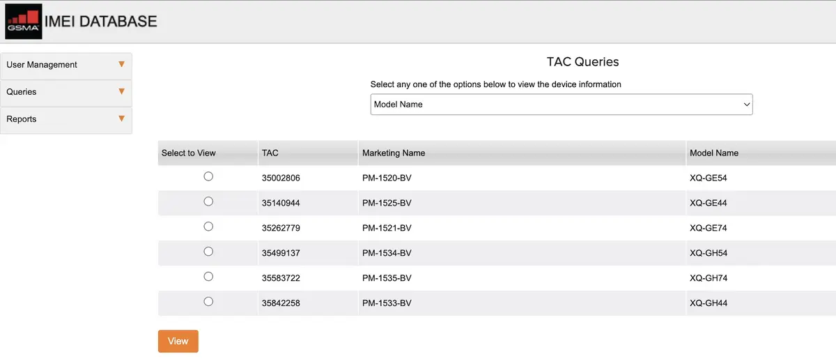 Nombres de modelo Sony Xperia 1 VIII y Xperia 10 VIII registrados con GSMA