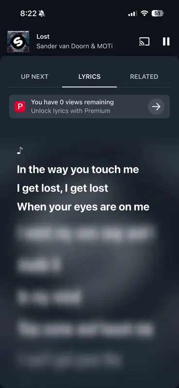 YouTube Music ahora requiere una suscripción Premium para ver más que unas pocas letras de canciones